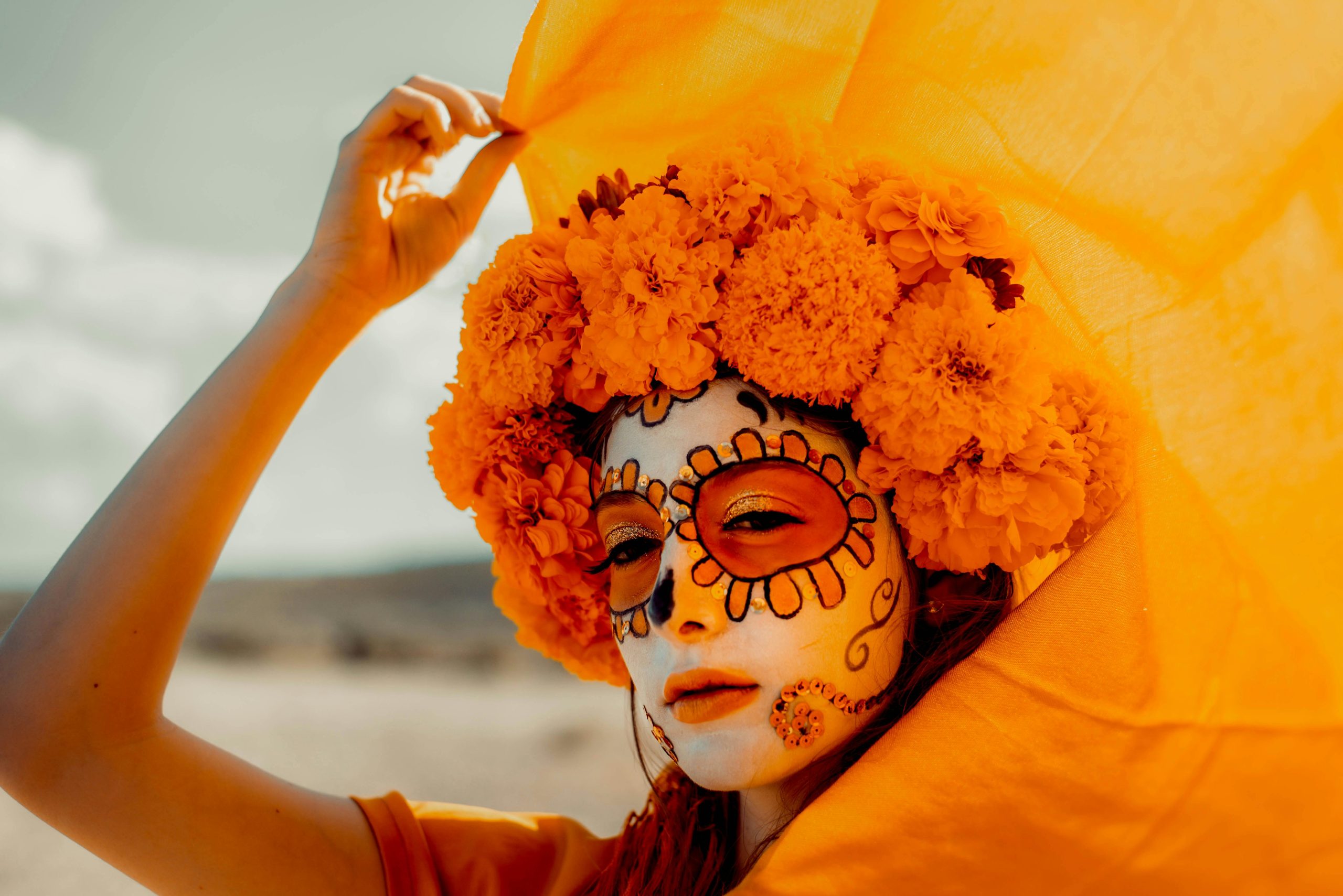 Woman in descert in costume